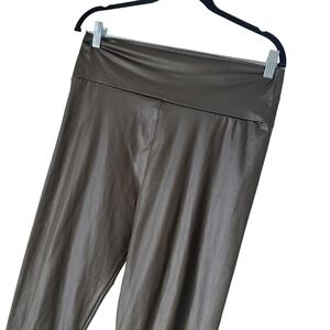 Ardene Dark Khaki Wetlook Leggings XL